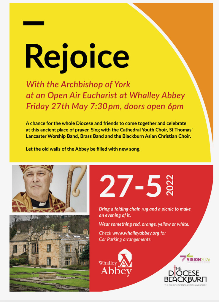 Friday 27th May 7.30pm at Whalley Abbey
